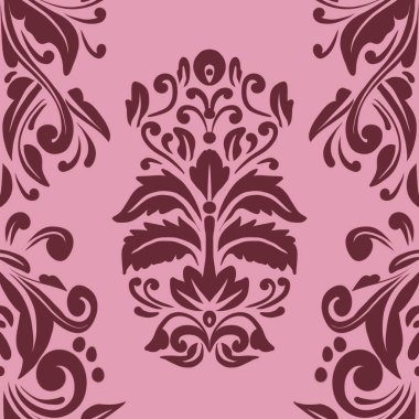 Damask Nature Pattern Background Illustration For Cover, Banner, Notes. Aesthetic Background. Damask Pattern Background. Seamless background. 