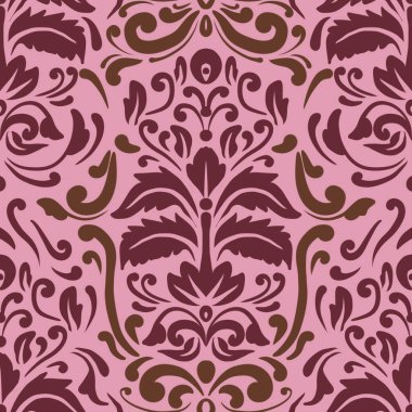 Damask Nature Pattern Background Illustration For Cover, Banner, Notes. Aesthetic Background. Damask Pattern Background. Seamless background. 