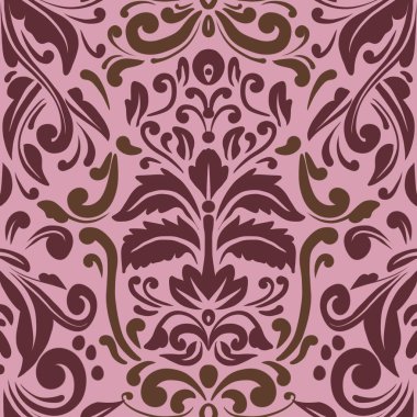 Damask Nature Pattern Background Illustration For Cover, Banner, Notes. Aesthetic Background. Damask Pattern Background. Seamless background. 