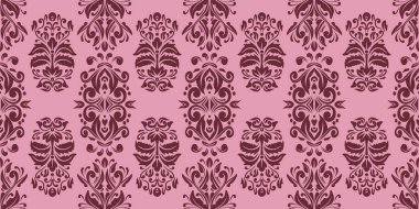 Damask Nature Pattern Background Illustration For Cover, Banner, Notes. Aesthetic Background. Damask Pattern Background. Seamless background. 