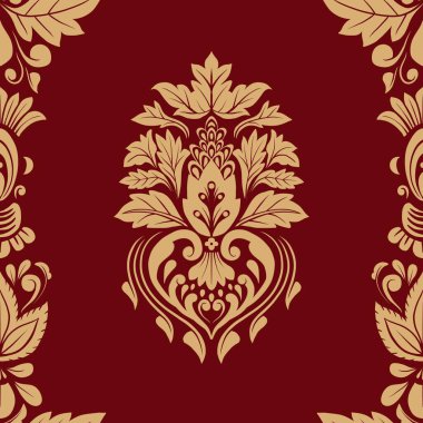 Damask Nature Pattern Background Illustration For Cover, Banner, Notes. Aesthetic Background. Damask Pattern Background. Seamless background. 