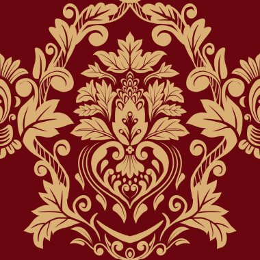 Damask Nature Pattern Background Illustration For Cover, Banner, Notes. Aesthetic Background. Damask Pattern Background. Seamless background. 