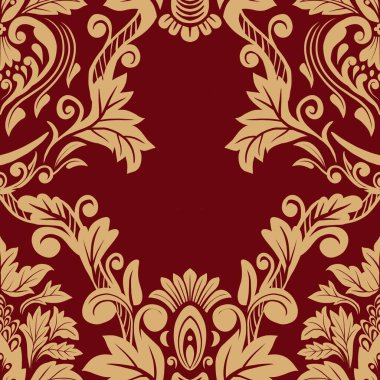 Damask Nature Pattern Background Illustration For Cover, Banner, Notes. Aesthetic Background. Damask Pattern Background. Seamless background. 