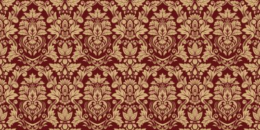 Damask Nature Pattern Background Illustration For Cover, Banner, Notes. Aesthetic Background. Damask Pattern Background. Seamless background. 