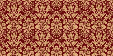 Damask Nature Pattern Background Illustration For Cover, Banner, Notes. Aesthetic Background. Damask Pattern Background. Seamless background. 
