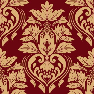 Damask Nature Pattern Background Illustration For Cover, Banner, Notes. Aesthetic Background. Damask Pattern Background. Seamless background. 