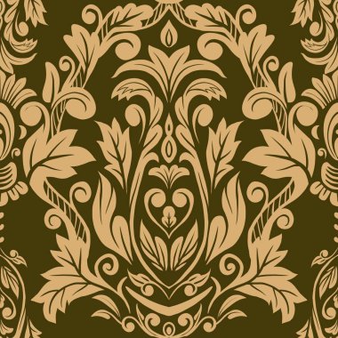 Damask Nature Pattern Background Illustration For Cover, Banner, Notes. Aesthetic Background. Damask Pattern Background. Seamless background. 