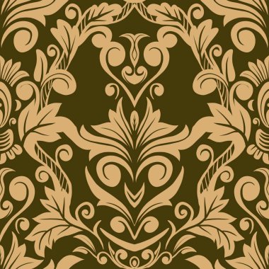 Damask Nature Pattern Background Illustration For Cover, Banner, Notes. Aesthetic Background. Damask Pattern Background. Seamless background. 