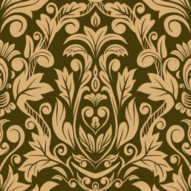 Damask Nature Pattern Background Illustration For Cover, Banner, Notes. Aesthetic Background. Damask Pattern Background. Seamless background. 