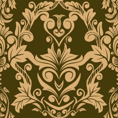 Damask Nature Pattern Background Illustration For Cover, Banner, Notes. Aesthetic Background. Damask Pattern Background. Seamless background. 