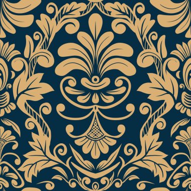Damask Nature Pattern Background Illustration For Cover, Banner, Notes. Aesthetic Background. Damask Pattern Background. Seamless background. 