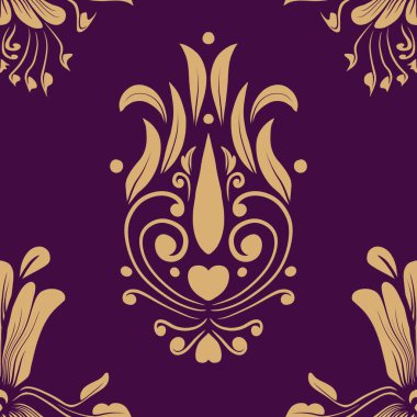 Damask Nature Pattern Background Illustration For Cover, Banner, Notes. Aesthetic Background. Damask Pattern Background. Seamless background. 