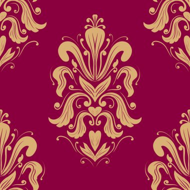 Damask Nature Pattern Background Illustration For Cover, Banner, Notes. Aesthetic Background. Damask Pattern Background. Seamless background. 