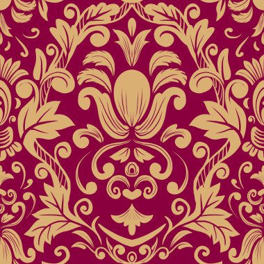 Damask Nature Pattern Background Illustration For Cover, Banner, Notes. Aesthetic Background. Damask Pattern Background. Seamless background. 