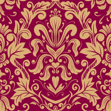 Damask Nature Pattern Background Illustration For Cover, Banner, Notes. Aesthetic Background. Damask Pattern Background. Seamless background. 