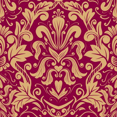 Damask Nature Pattern Background Illustration For Cover, Banner, Notes. Aesthetic Background. Damask Pattern Background. Seamless background. 