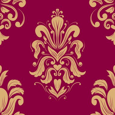 Damask Nature Pattern Background Illustration For Cover, Banner, Notes. Aesthetic Background. Damask Pattern Background. Seamless background. 