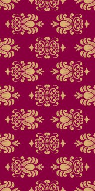 Damask Nature Pattern Background Illustration For Cover, Banner, Notes. Aesthetic Background. Damask Pattern Background. Seamless background. 