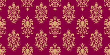 Damask Nature Pattern Background Illustration For Cover, Banner, Notes. Aesthetic Background. Damask Pattern Background. Seamless background. 