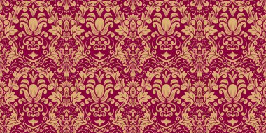 Damask Nature Pattern Background Illustration For Cover, Banner, Notes. Aesthetic Background. Damask Pattern Background. Seamless background. 