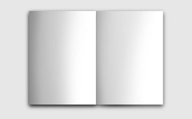 A3 beyaz sayfa dergiler, posterler, afişler, reklamlar ve tasarım ihtiyaçları için modelleme.