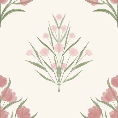 Kusursuz suluboya kapaklar, notlar, yumuşak arkaplan renkleri için eşsiz çiçek desenli arka plan. Suluboya sanat eseri. Çiçek sapı. Renkli çiçek.