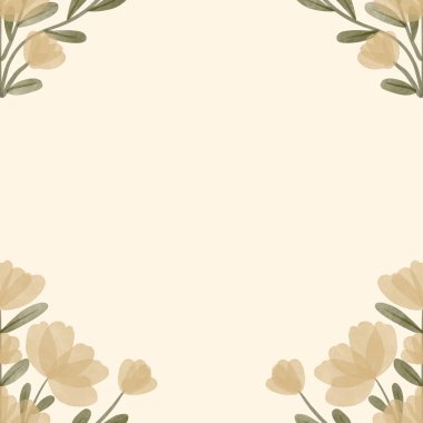 Kusursuz suluboya kapaklar, notlar, yumuşak arkaplan renkleri için eşsiz çiçek desenli arka plan. Suluboya sanat eseri. Çiçek sapı. Renkli çiçek.