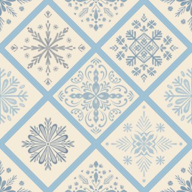 Kusursuz suluboya ve kapaklar, notlar, yumuşak arkaplan rengi için eşsiz kar taneleri deseni. Suluboya sanat eseri. Kış titreşimleri için kar taneleri deseni arka planı.