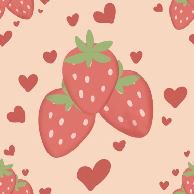 Kusursuz suluboya ve kapaklar için eşsiz çilek desenli arka plan, notlar, yumuşak arkaplan rengi. Suluboya sanat eseri. Tasarım için çilek deseni arkaplanı gerekli.