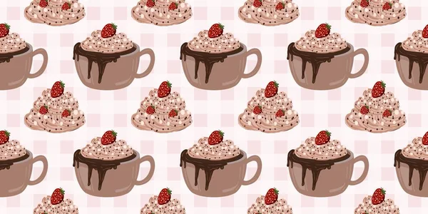 Sıcak ve lezzetli içeceklerle dolu bardaklar. Çikolata, kahve, kakao ve kremalı fincanlar çizilmiş. Karalama kış mevsimlik elementleri beyaza izole edilmiş tasarım için. Samimi El çizimi. Desen Tasarım İllüstrasyonu.