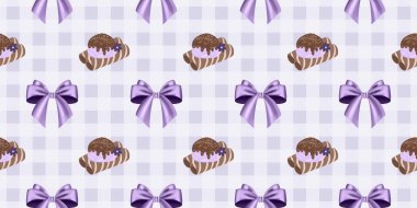 Lezzetli kremalı pasta ve halatla dolu bardaklar. Çikolata, kahve, kakao ve kremayla çizilmiş. Karalama kış mevsimlik elementleri beyaza izole edilmiş tasarım için. Samimi El çizimi. Desen Tasarım İllüstrasyonu.