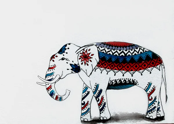 Elefante indiano colorido Fotos De Bancos De Imagens