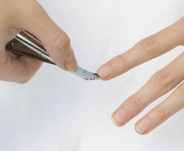 Nippers para manicura sobre fondo blanco — Foto de Stock