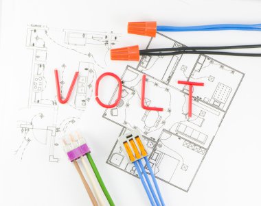 Meslek elektrikçi beyaz bir arka plan üzerinde