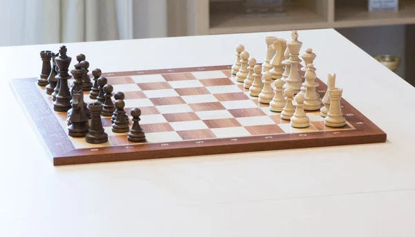 White chess game begin — Stock Photo, Image