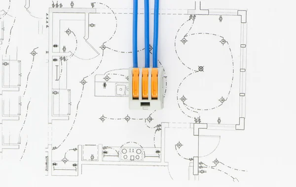 Wiring diagram och kontakt ledningar — Stockfoto