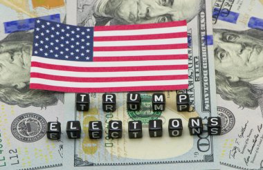 Seçim Trump kelime arka üstünde