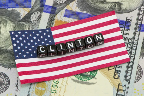 Clinton, ABD bayrağı arka üzerinde — Stok fotoğraf