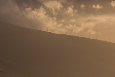 Maui Hawaii bir sırt üzerinde yel değirmenleri