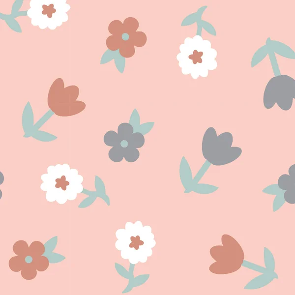 Yumuşak şeftali ya da tozlu pembe arkaplana karşı tekrarlanan çiçek deseni yazdırName