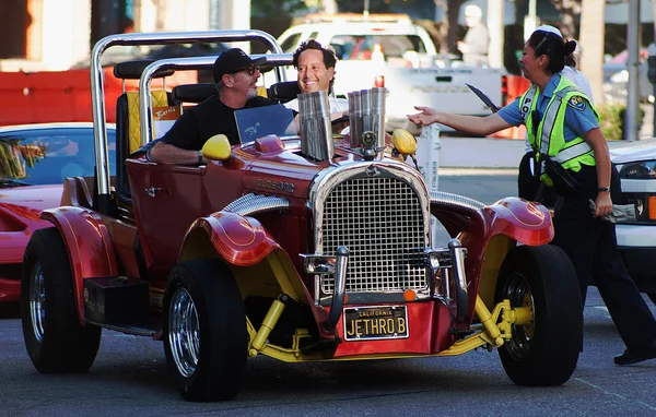 Klasik 1950's kırmızı Amerikan spor araba 