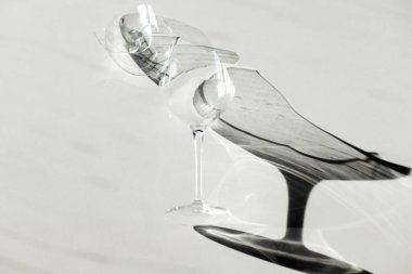 Kırık şarap kadehi minimalizmi. Yüksek kalite fotoğraf