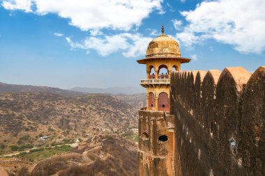 Jaigarh Fort tower with aerial landscape view at Jaipur Rajasthan India