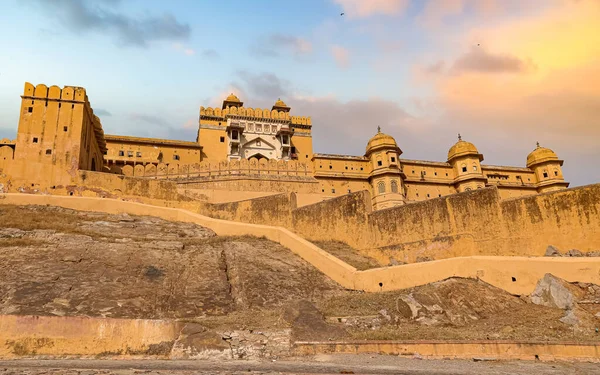 Amer Fort Jaipur Rajasthan Sunrise — Zdjęcie stockowe