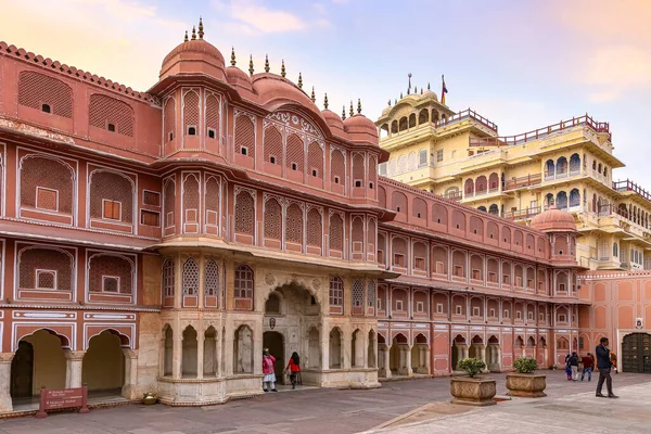 Historický Palác Jaipur Při Západu Slunce — Stock fotografie