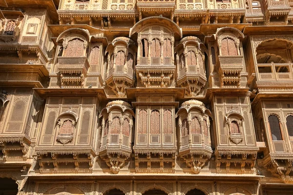 Fantástica Obra Arte Arquitectónico Patwon Haveli Jaisalmer Rajastán India —  Fotos de Stock