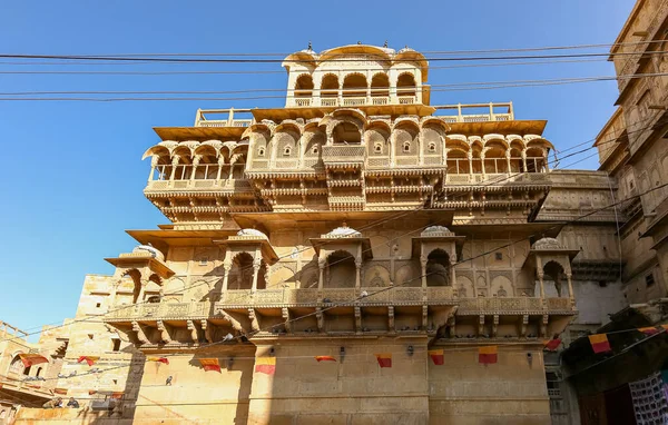 Nádherný Pohled Vnitřní Architekturu Řezbami Jaisalmer Pevnosti Rajasthan Indie — Stock fotografie