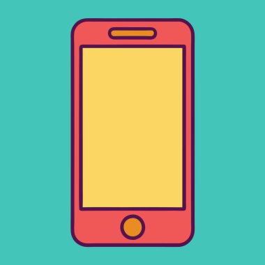 Smartphone Simge Vektör Tasarımı, Mobil Uygulama Simgesi İllüstrasyonu, UI için Modern Smartphone Sembolü