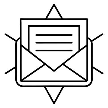 İletişim ve Sohbet Uygulamaları için Minimalist İleti Simgesi Vektör Sanat İllüstrasyonu