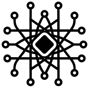 Dijital Teknoloji ve Fütürist Grafikler için Kuantum Hesaplama Simgesi Vektör İllüstrasyon Tasarımı